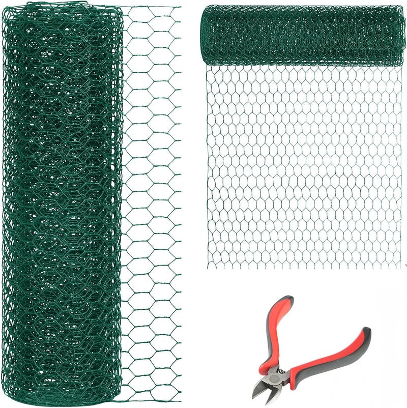 DOLEMODUO 48'' x 150' Green Chicken Wire Fencing, 1 inch Chicken Wire and 20 Gauge Poultry Netting, Garden Mesh Fence Roll for Floral Arrangements/Crafts/Farm/Livestock/Pet Protection - Image 1
